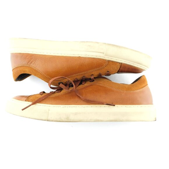 DONALD PLINER Brown Lace-up Leather Sneakers 9 - Picture 5 of 7